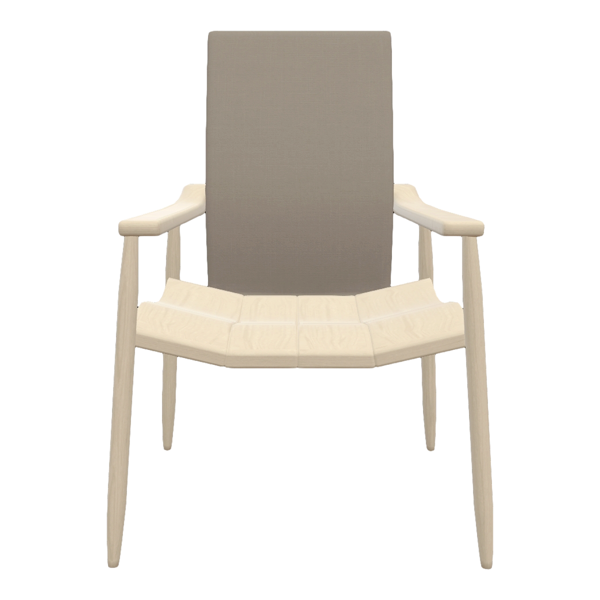 American style home birch solid wood frame armchair, tea mouse colored fabric, single person backrest armrest, high back chair - chair