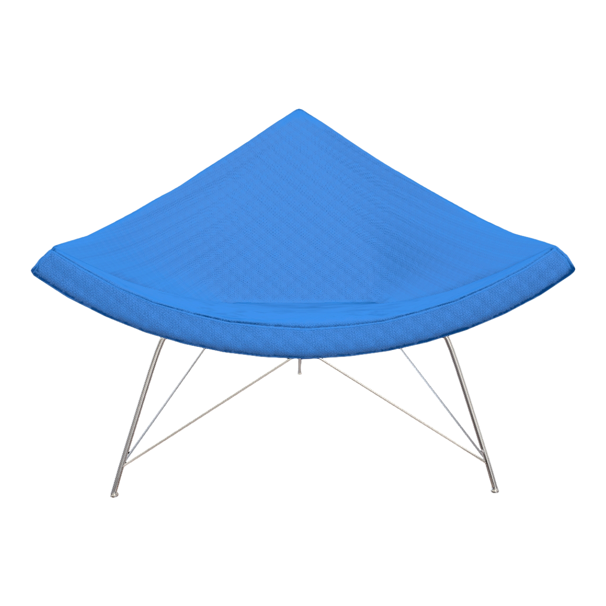 Indoor and outdoor triangular metal base bracket, white plastic frame, blue fabric, single person backrest, triangular sofa chair, coconut chair - blue