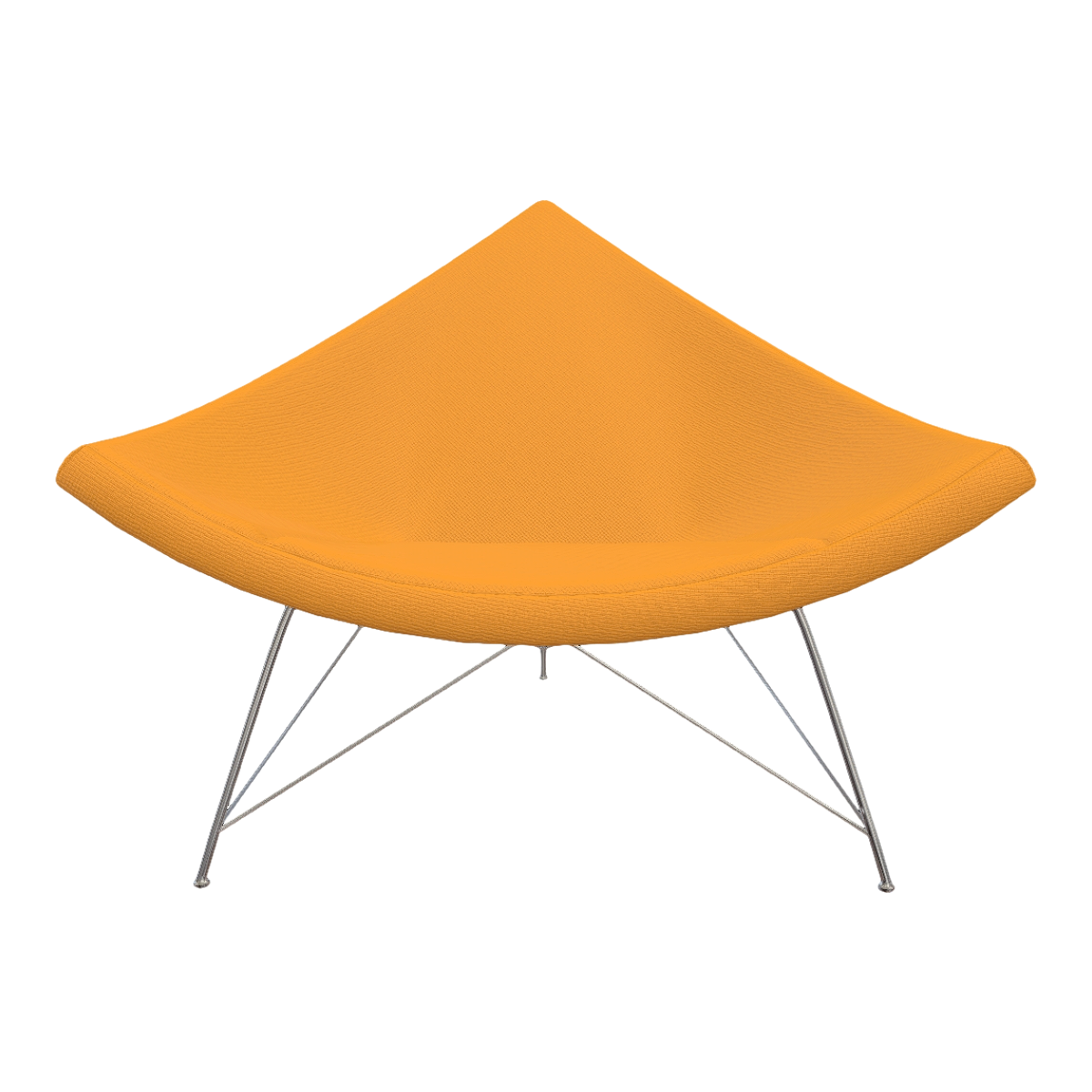 Indoor and outdoor triangular metal base bracket white plastic frame orange fabric single person backrest triangular sofa chair coconut chair - orange
