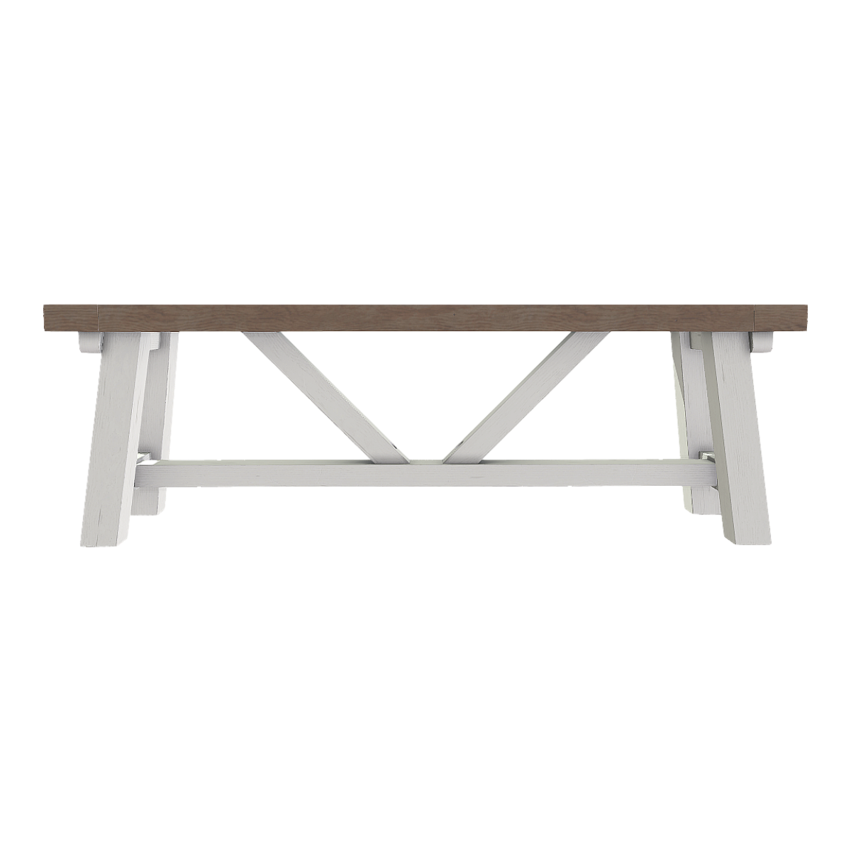 Outdoor courtyard park solid wood white paint base black walnut solid wood bench leisure chair