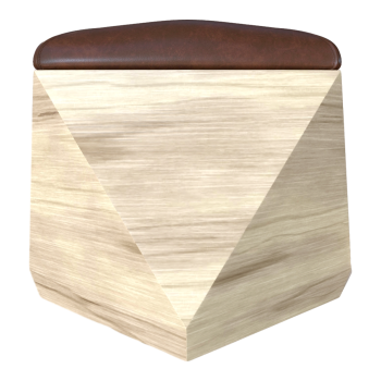 Nordic Creative Full Maple Solid Wood Hexagonal Base Dark Brown Leather Single Seat Cushion Low Stool Casual Stool