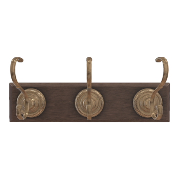 Household wall mounted aluminum alloy metal hook North American black walnut solid wood board clothes rack hanging hanger