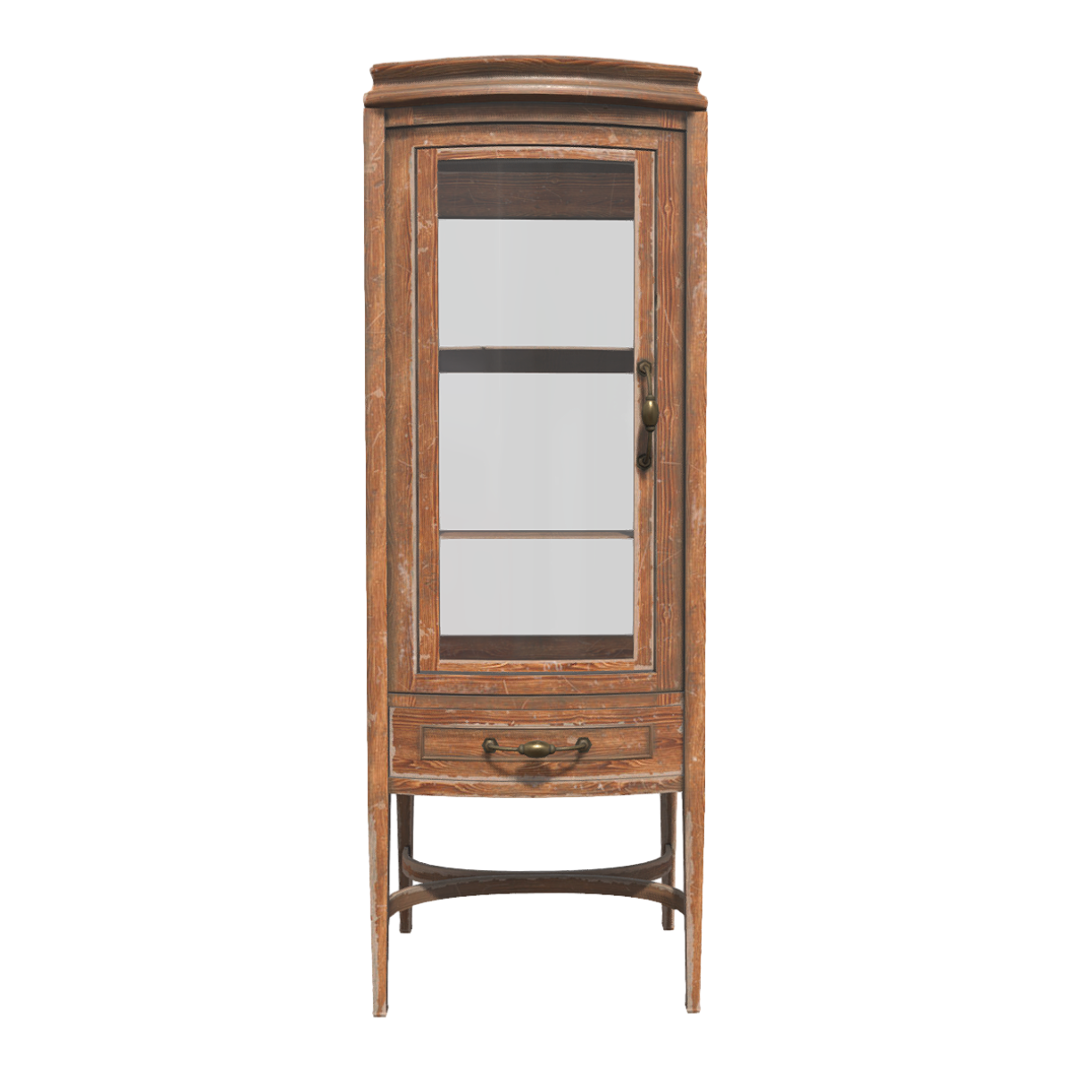 Nordic vintage all dark oak solid wood four legged base glass door cabinet shelf cabinet display cabinet drawer cabinet - dark oak