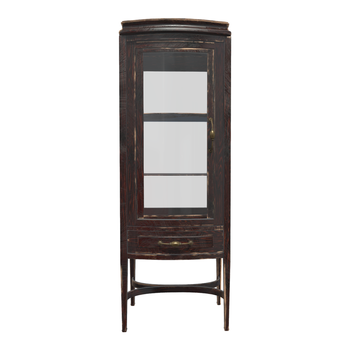 Nordic vintage all ebony solid wood four legged base glass door cabinet shelf cabinet display cabinet drawer cabinet - ebony wood