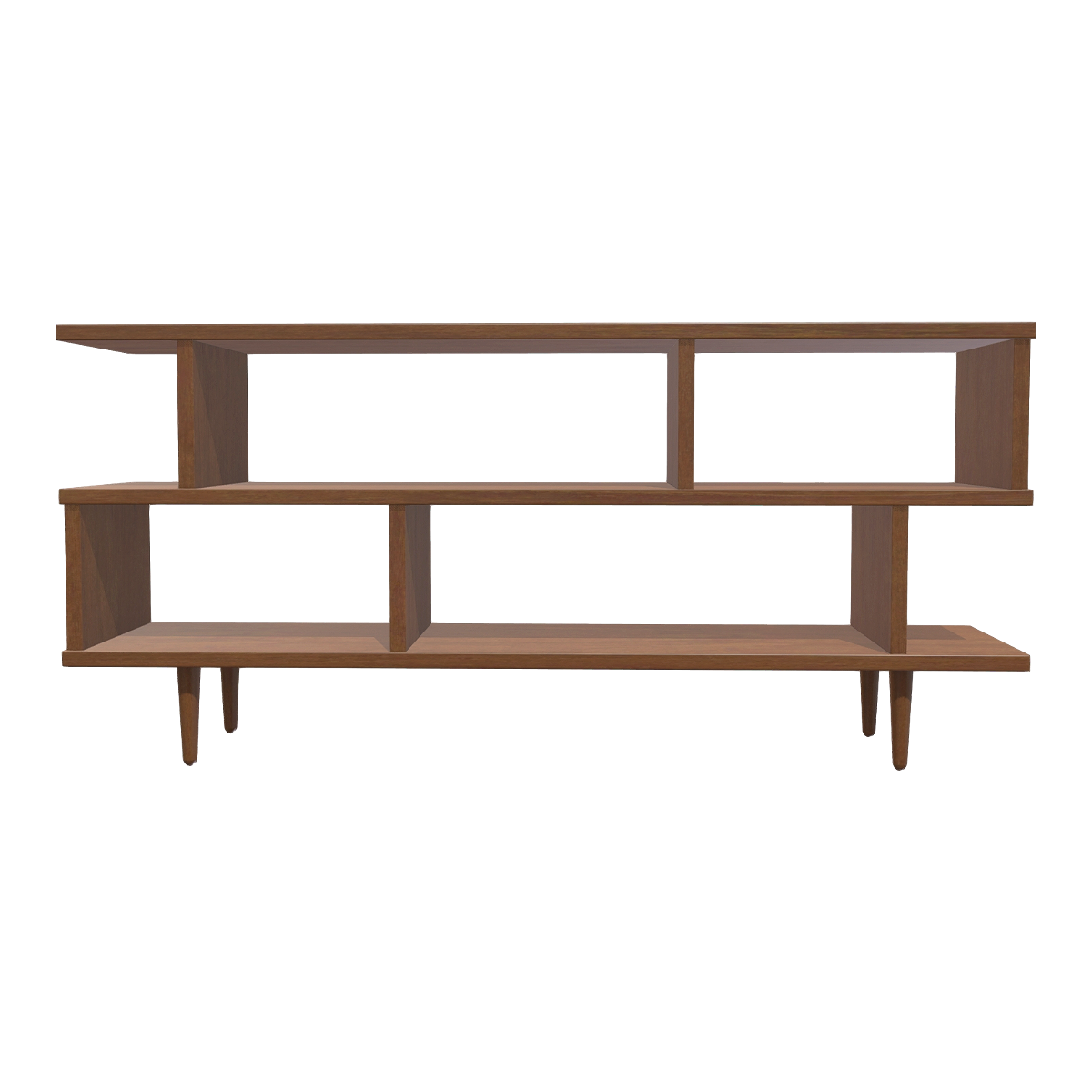 Home living room all black walnut solid wood four legged bracket low stand display shelf bookshelf