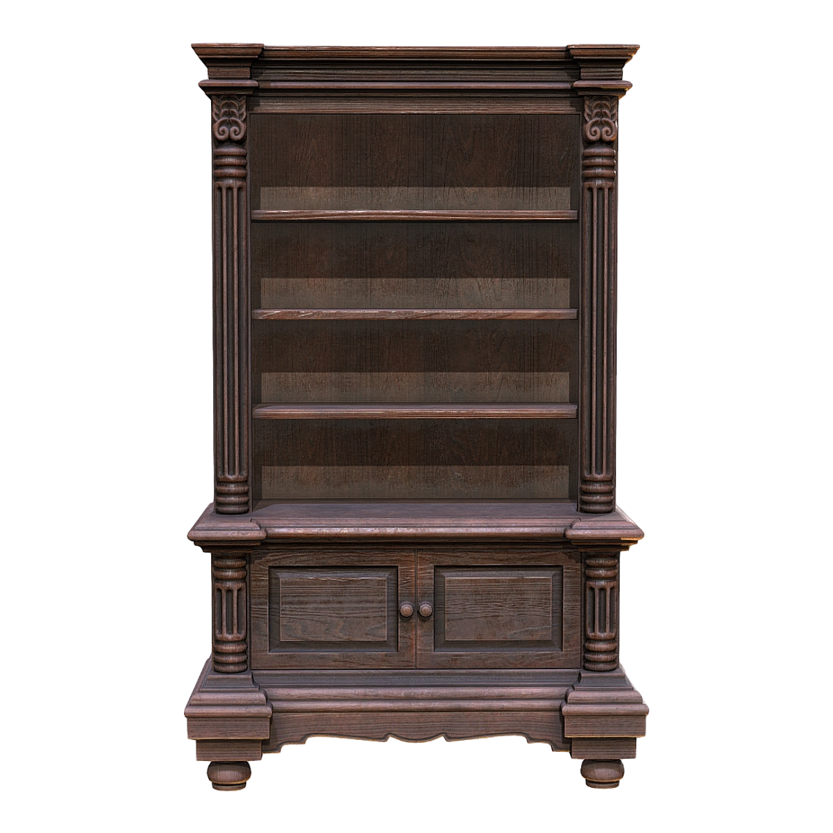 Nordic Living Room All North American Black Walnut Solid Wood Exquisite Carving Multi functional Double Door Cabinet Bookcase Display Cabinet Storage Cabinet