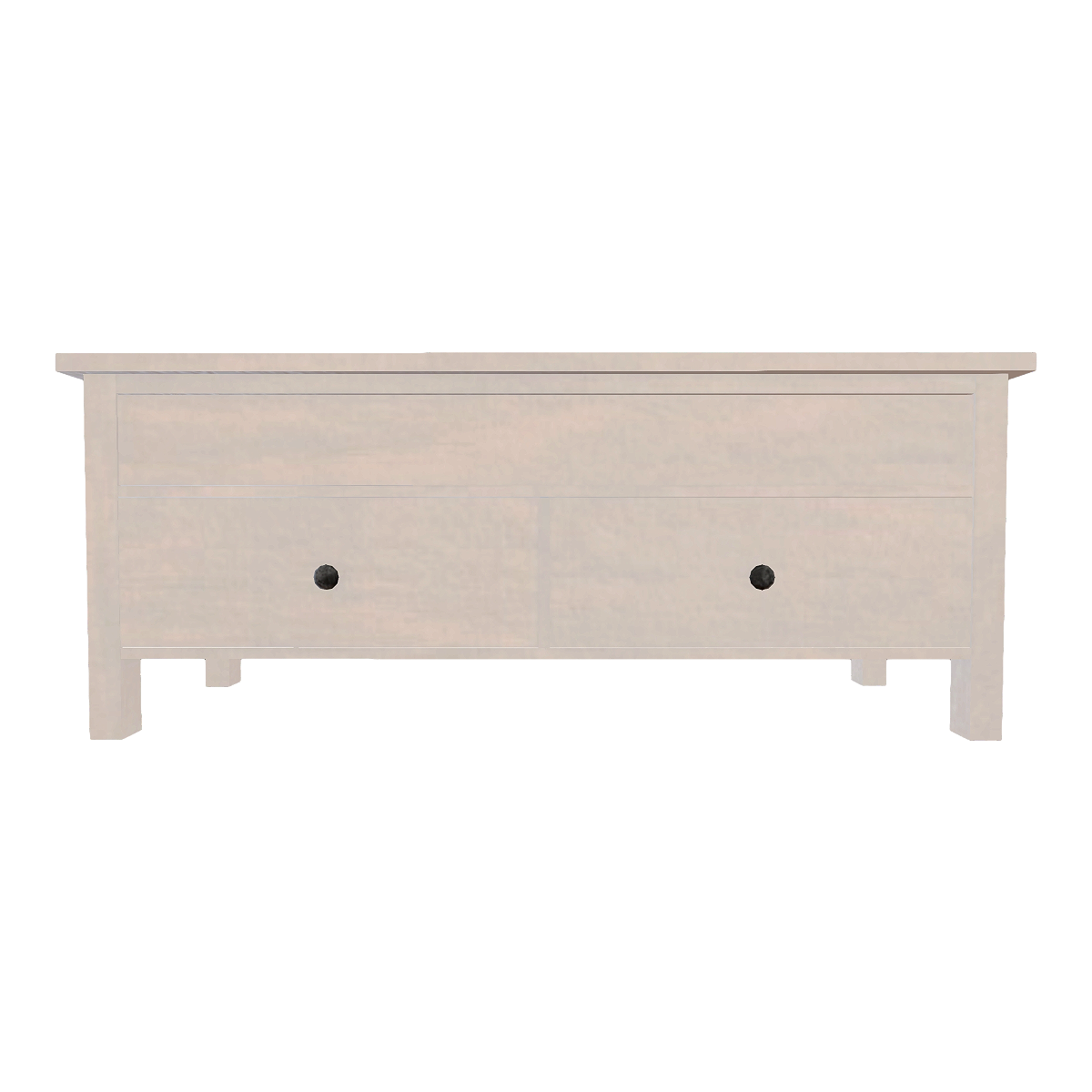 Living room, bedroom, simple metal handle, solid wood, white paint, double drawer cabinet, low cabinet, storage cabinet