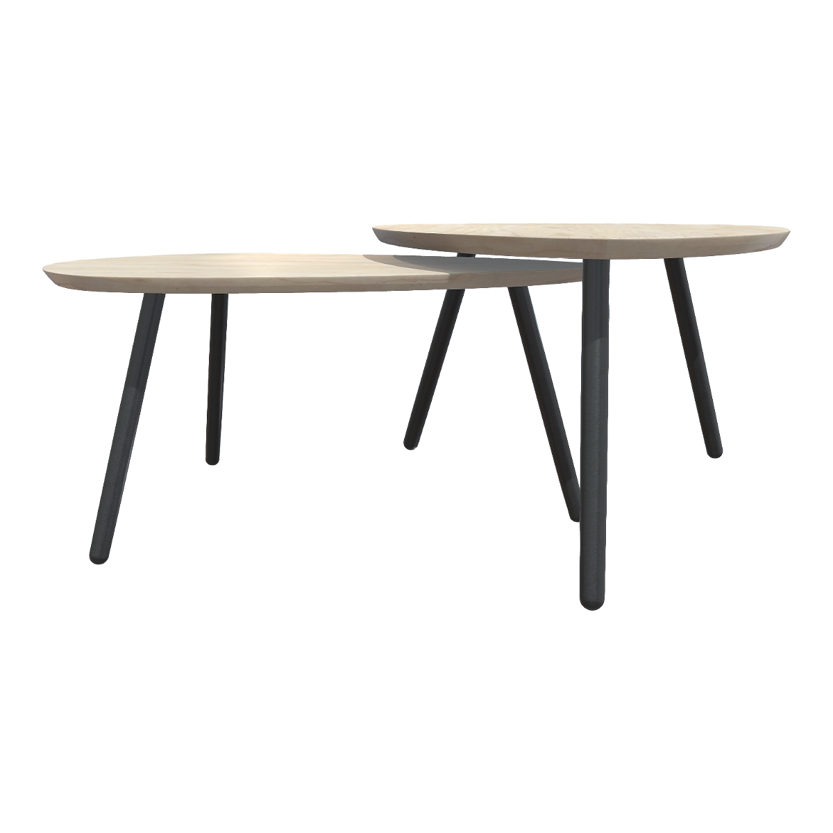 Creative living room metal base bracket, white maple wood solid wood tabletop, double-layer overlapping coffee table, coffee table