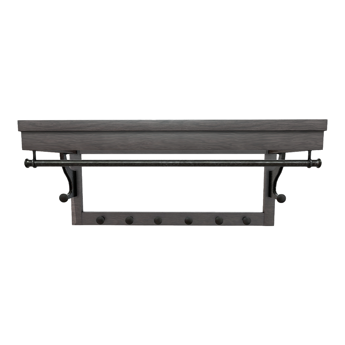 Nordic Home North American Black Walnut Solid Wood Frame Metal Hook Railing Hanger Hat Hanger Hanger Hanger