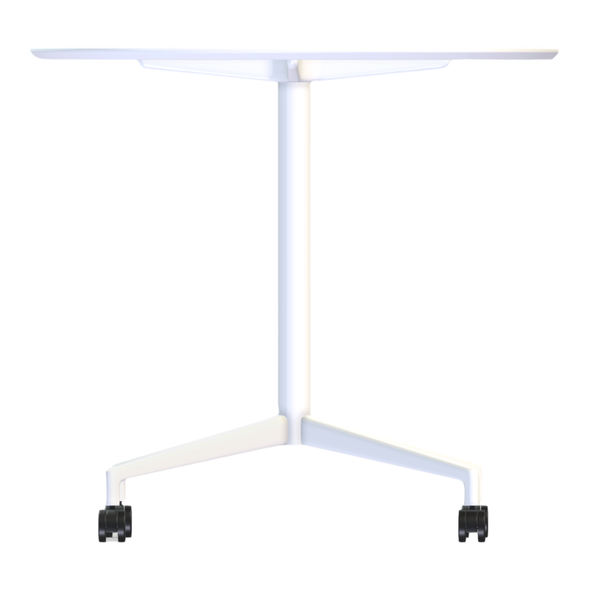 Modern minimalist four legged metal base bracket universal wheel white plastic movable small square table leisure table - high square table