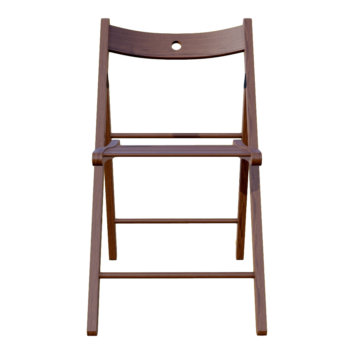 IKEA metal parts all North American black walnut solid wood single person hollow design backrest folding chair