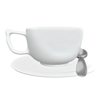 Nordic home white ceramic coffee cup, ceramic cup plate, stainless steel metal stirring spoon