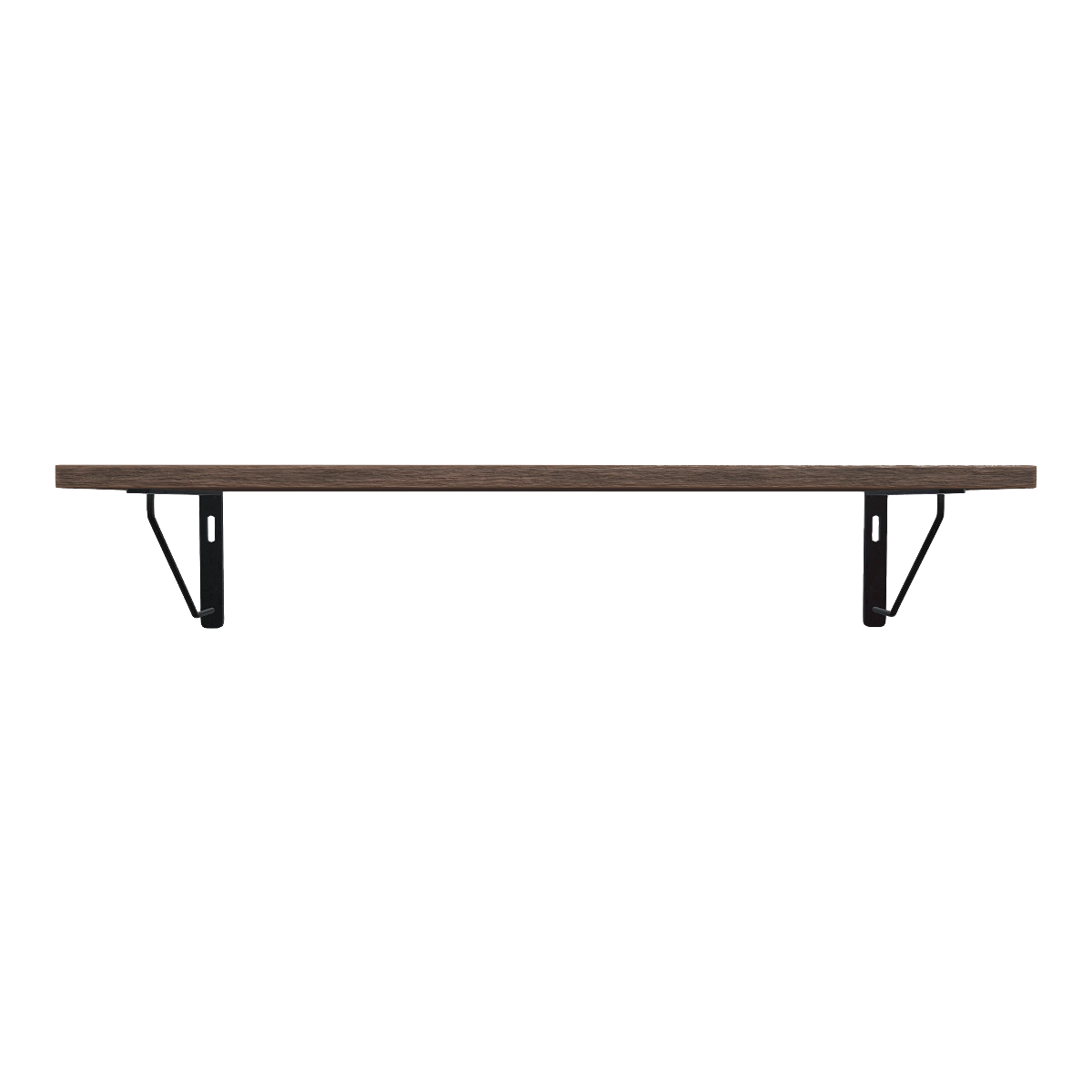 Home living room bedroom wall mounted metal bracket, black walnut solid wood straight frame, display rack, storage rack