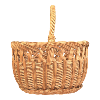Rural household handmade wicker woven hand-held storage basket, fruit and vegetable basket, wicker woven blue