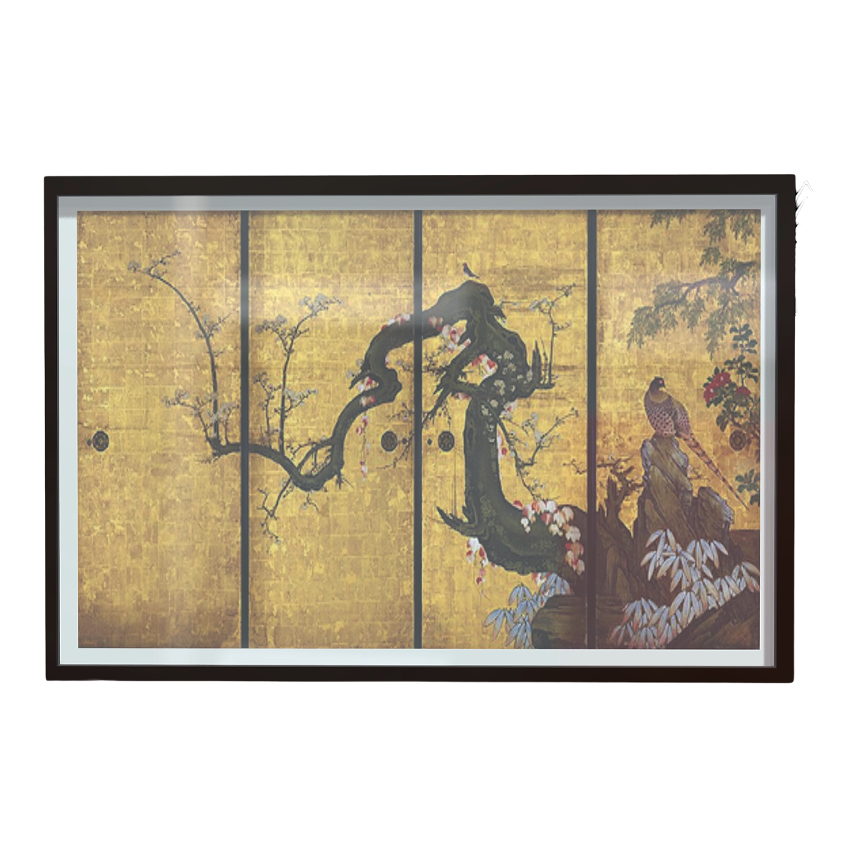 Vintage long form landscape North American black walnut frame decoration painting