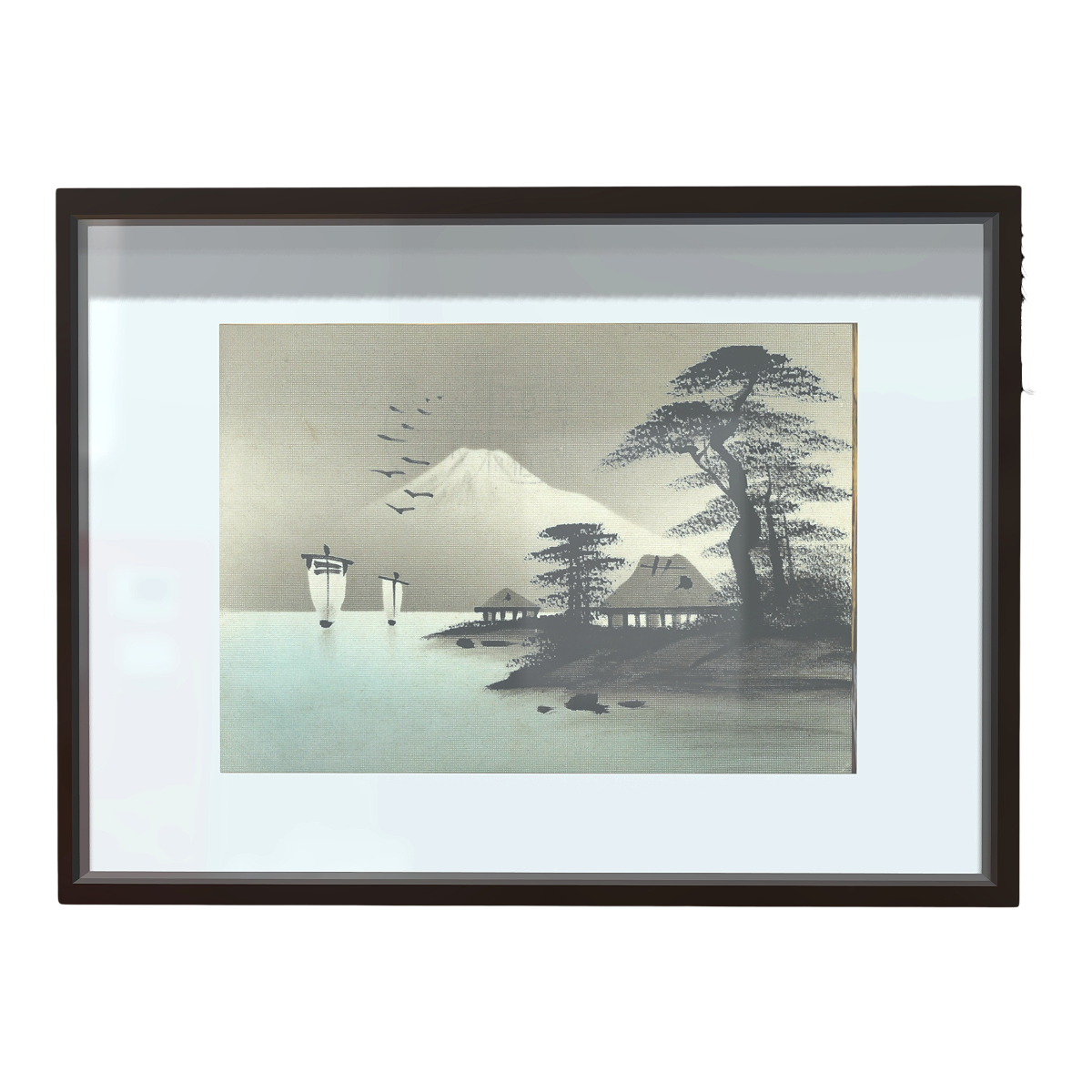 Modern Embroidery Hanging Painting North American Black Walnut Frame Decorative Painting