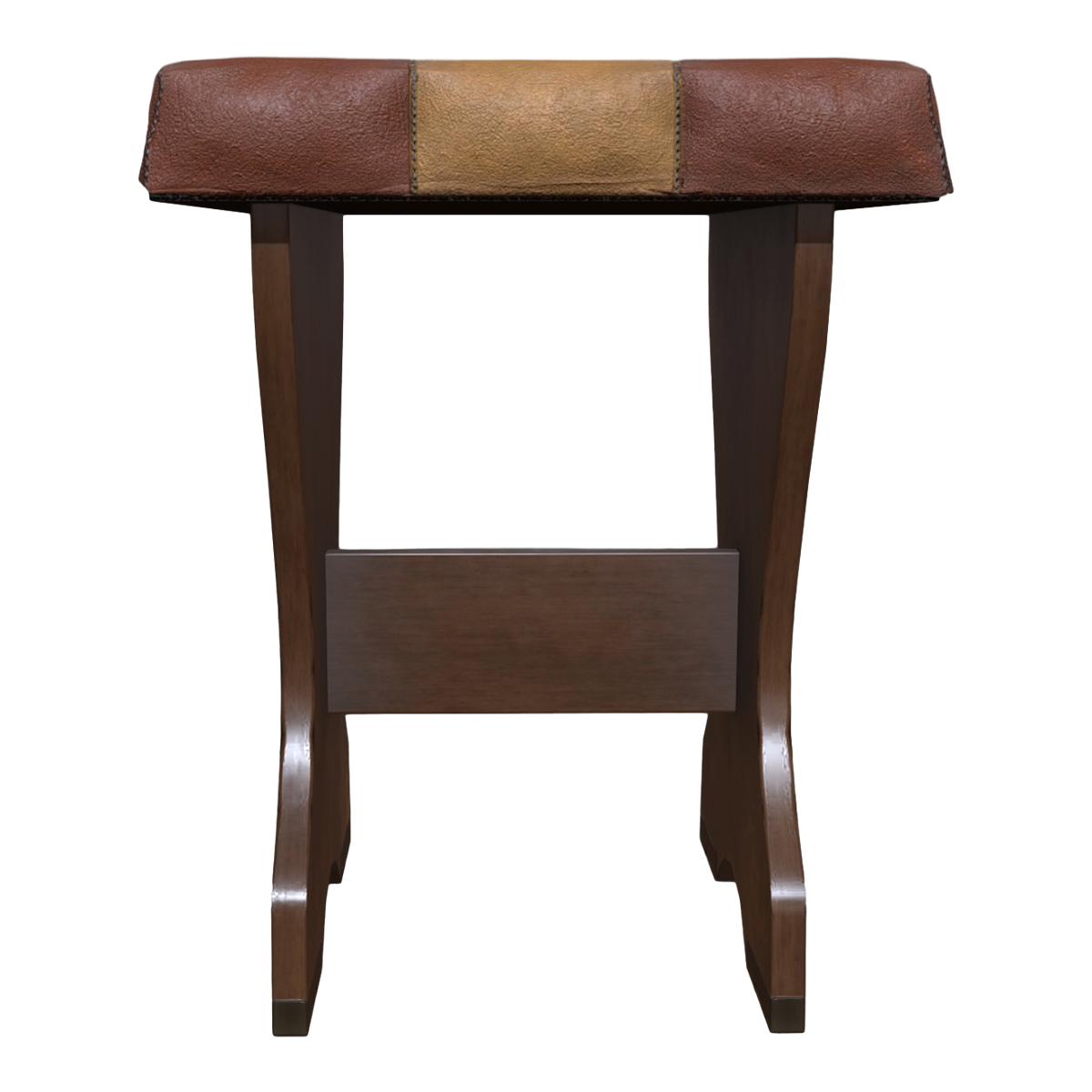 Modern minimalist black walnut base bracket, brown yellow dual color single person leisure stool