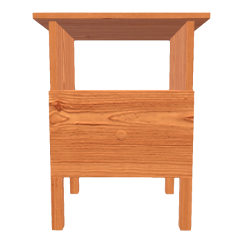 IKEA double-layer North American cherry wood drawer bedside table