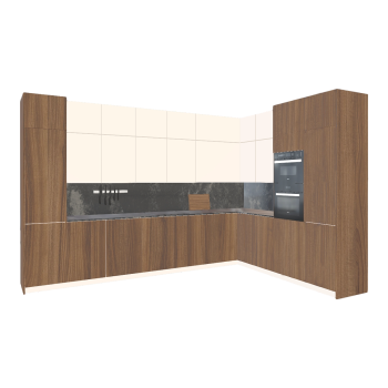 Nordic kitchen multifunctional black walnut frame white tile drawer cabinet