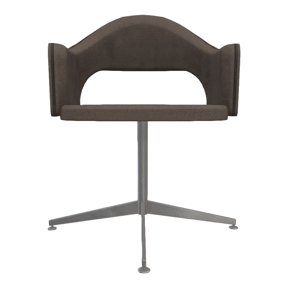 Retro office home dark brown fabric single person backrest armchair office chair - chair