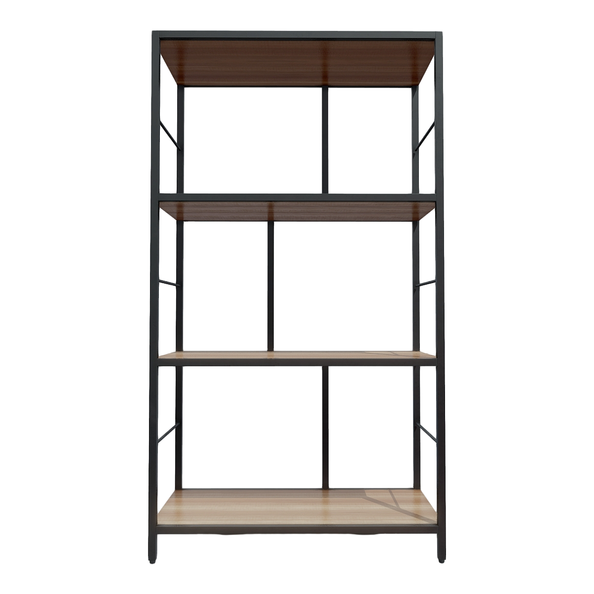 Living room metal frame, oak board, three-layer display rack, storage rack