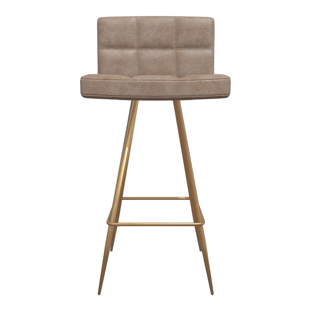 Nordic metal frame leather single high legged backrest chair