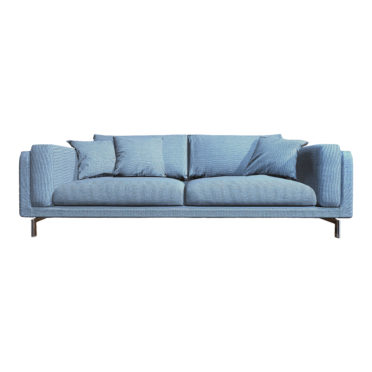 IKEA Blue Fabric Double Backrest Armrest Sofa