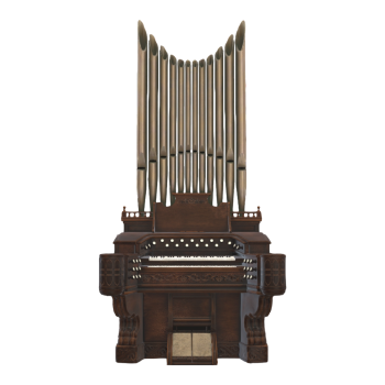 European vintage North American black walnut organ