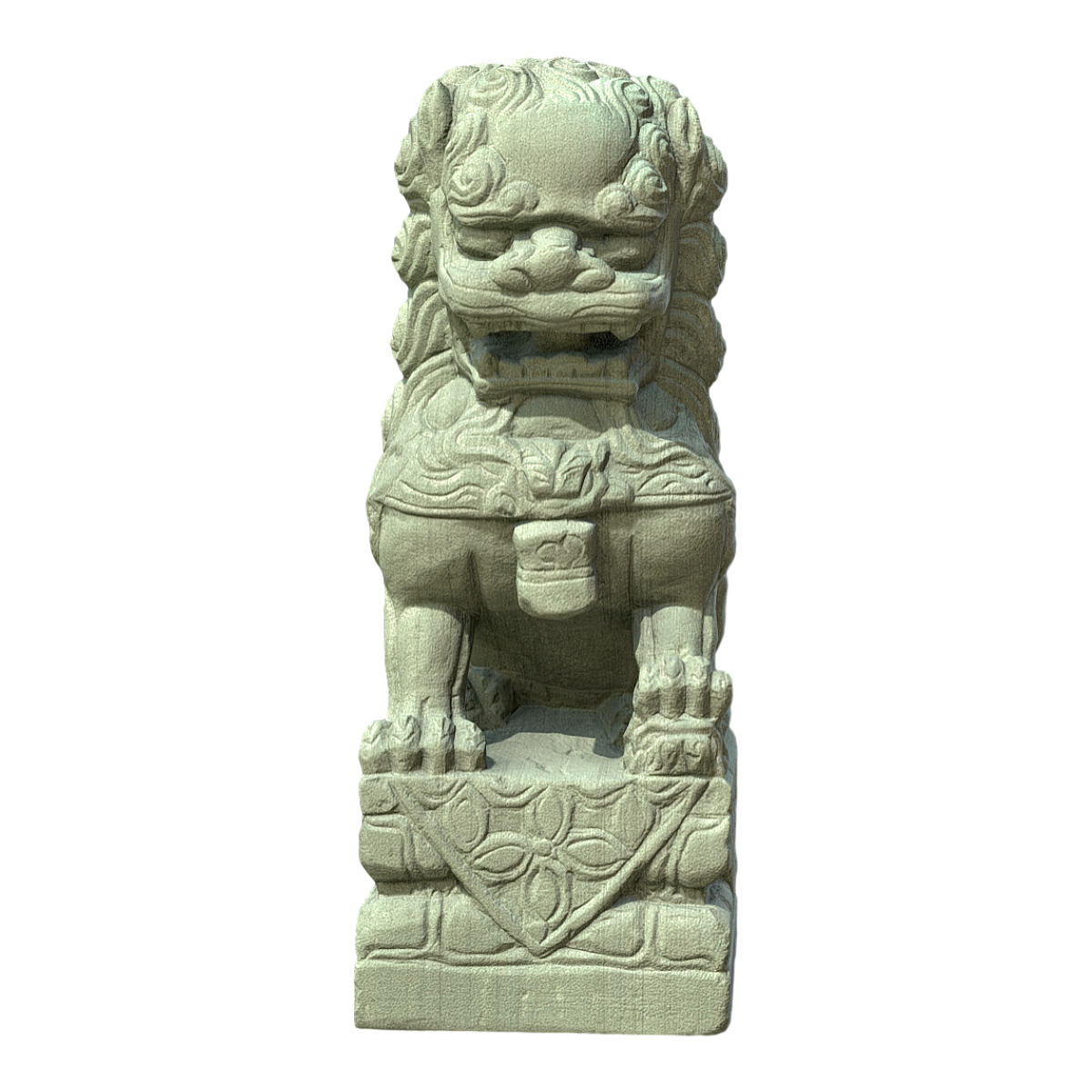 Front of the house, guarding against evil spirits, stone lion carving - female lion