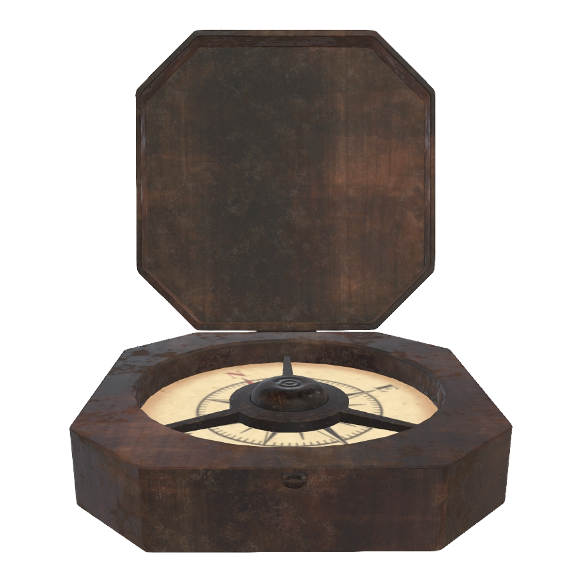 American style vintage black walnut flip style portable compass